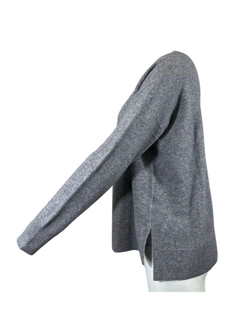 WOMEN'S CREW NECK SWEATER ASYMMETRICAL CUT GREY ESSENTIEL STUDIO | LMD036GRIGIO